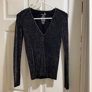 Free People Intimately black sparkly top M-NWT